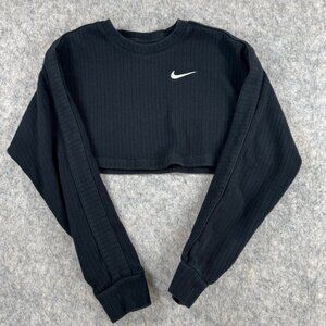 Nike Womens Ribbed Cropped Top 2007 Size Small Long Sleeve VTG